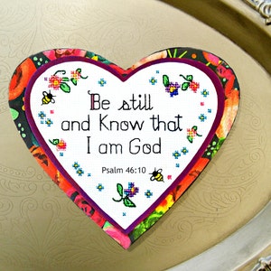 Psalm 46:10, Be still and know that I am God, Christian magnet, Bible verse, Scripture gifts for women, Christian quotes, Comfort scripture