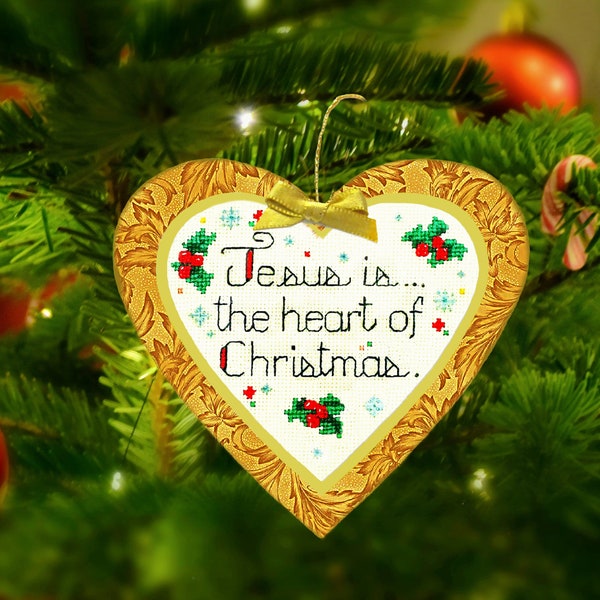 Jesus is the heart of Christmas, Jesus ornament, Christian ornament, Religious ornament, Christian gift exchange, Stocking stuffer