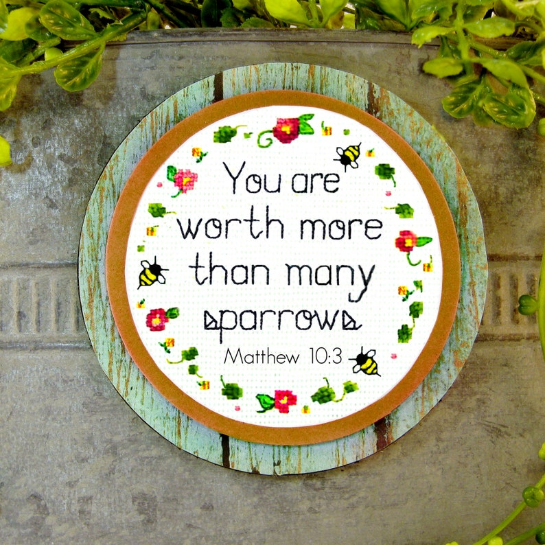 You Are Worth More Than Many Sparrows, Matthew 10:3, Bible Verse Magnet ...