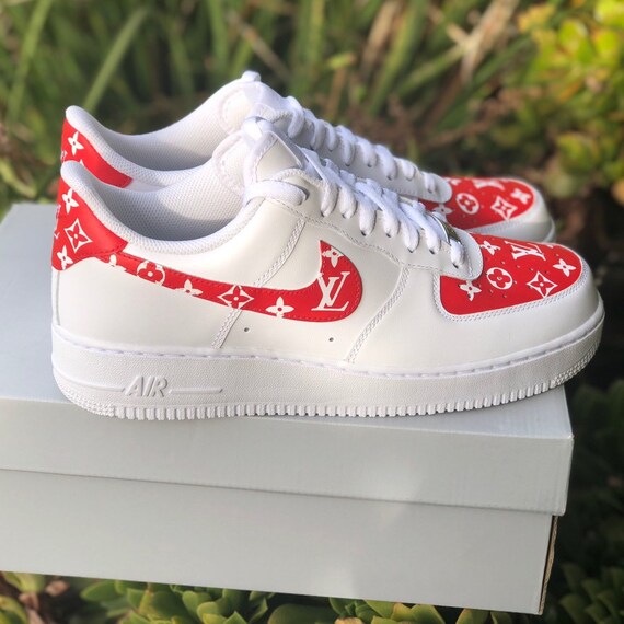 Air Force 1 Supreme Louis Vuitton with front and back tab | Etsy