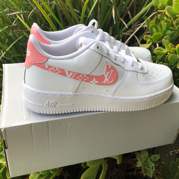 Air Force 1 Pink Supreme Louis Vuitton Customs | Etsy