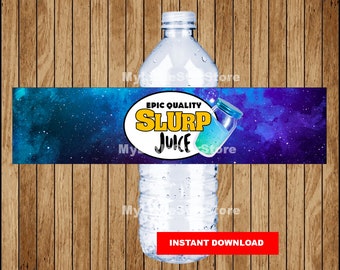 Fortnite birthday SLURP JUICE printable bottle wraps water ... - 340 x 270 jpeg 39kB