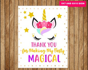Unicorn Gifts and Cards sign Printable Unicorn Party Sign | Etsy