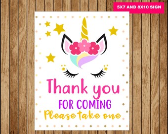Unicorn Gifts and Cards sign Printable Unicorn Party Sign | Etsy