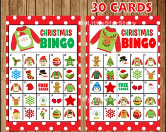christmas bingo game 30 cards printable christmas bingo cards game for christmas party instant download - Christmas Bingo christmas bingo game 30 cards printable christmas bingo cards game for christmas party instant download - Christmas Bingo