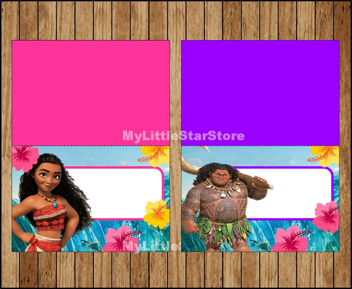 Moana Food Labels Printable Moana Food Tent Cards Moana - Etsy Canada