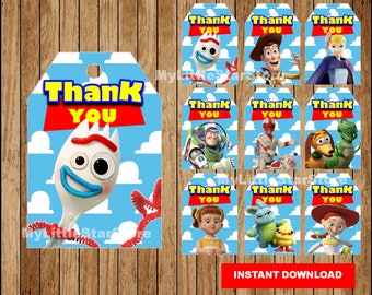 Toy Story 4 Thank you tags, Printable Toy Story tags, Toy Story party tags Instant download