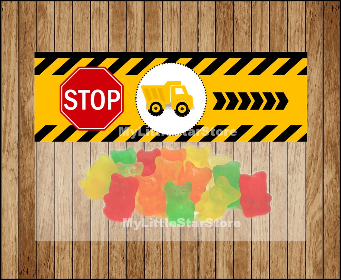 Construction Bag Toppers Printable Construction Toppers Etsy Canada
