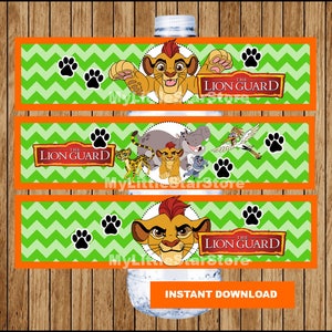 Lion Guard Bottle Labels, Printable Lion Guard Water Bottle Labels ...