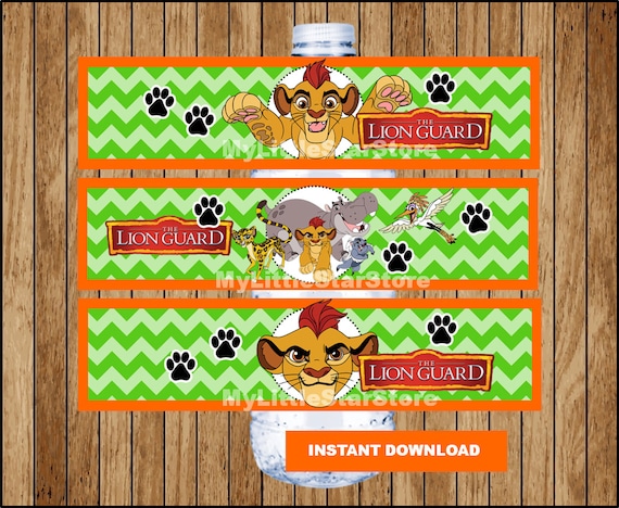 Lion Guard bottle labels Printable Lion Guard water bottle | Etsy