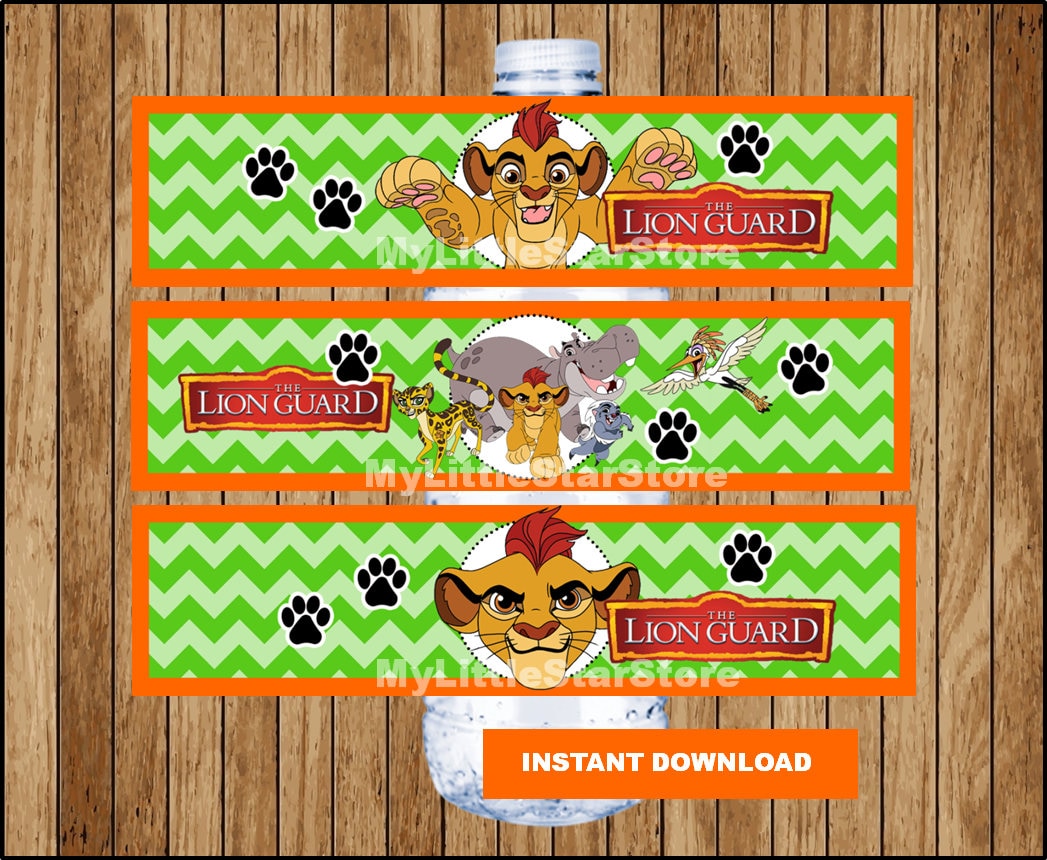 Lion Guard bottle labels Printable Lion Guard water bottle | Etsy