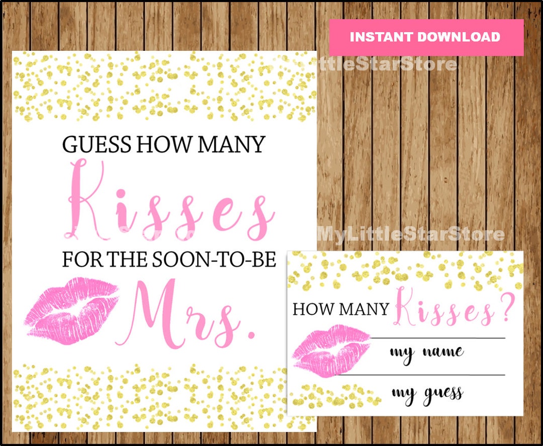 Guess How Many Kisses Guess How Many Kisses Printable Game - Etsy