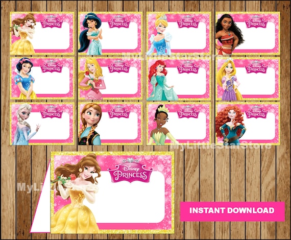 Disney Princess Food Labels Printable Disney Princess Food Etsy