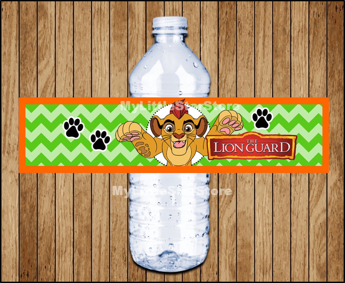 Lion Guard Bottle Labels Printable Lion Guard Water Bottle - Etsy