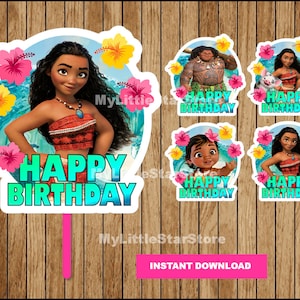Moana Mittelstücke, Moana druckbare Mittelstücke, Moana Party Mittelstücke Sofortiger Download