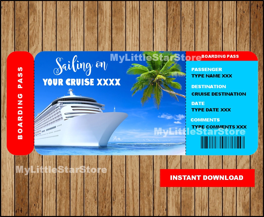 Cruise Vacation Surprise Printable Ticket, Surprise Vacation