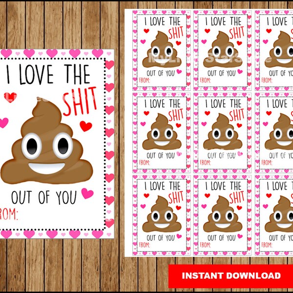 Valentines Card Poop - Etsy