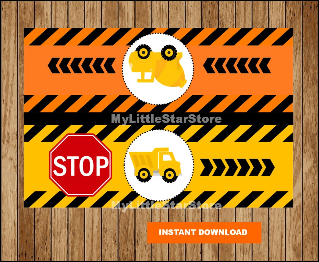 Construction Bag Toppers Printable Construction Toppers Etsy Canada