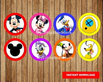 Mickey Mouse Cupcakes Toppers, druckbare Mickey Mouse Toppers, Mickey Mouse Party Toppers Sofortiger download
