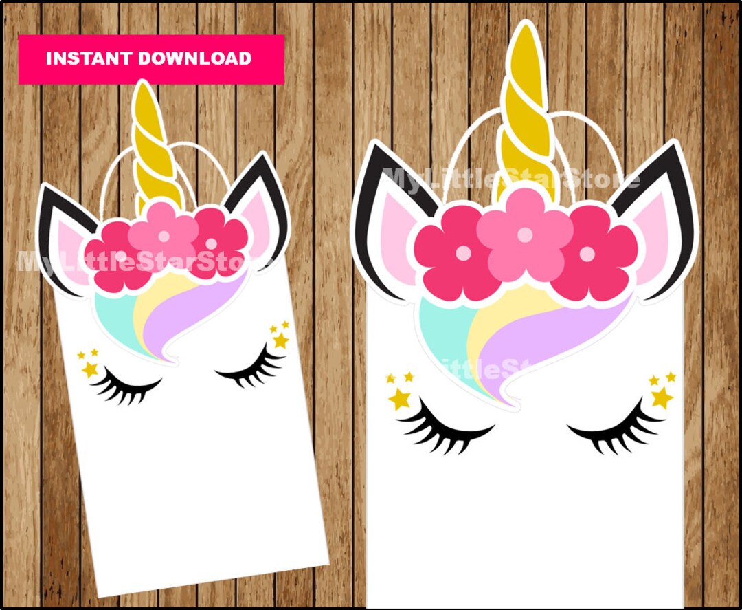 Unicorn Bag, Printable Unicorn Favor Bags, Unicorn Party Favors ...