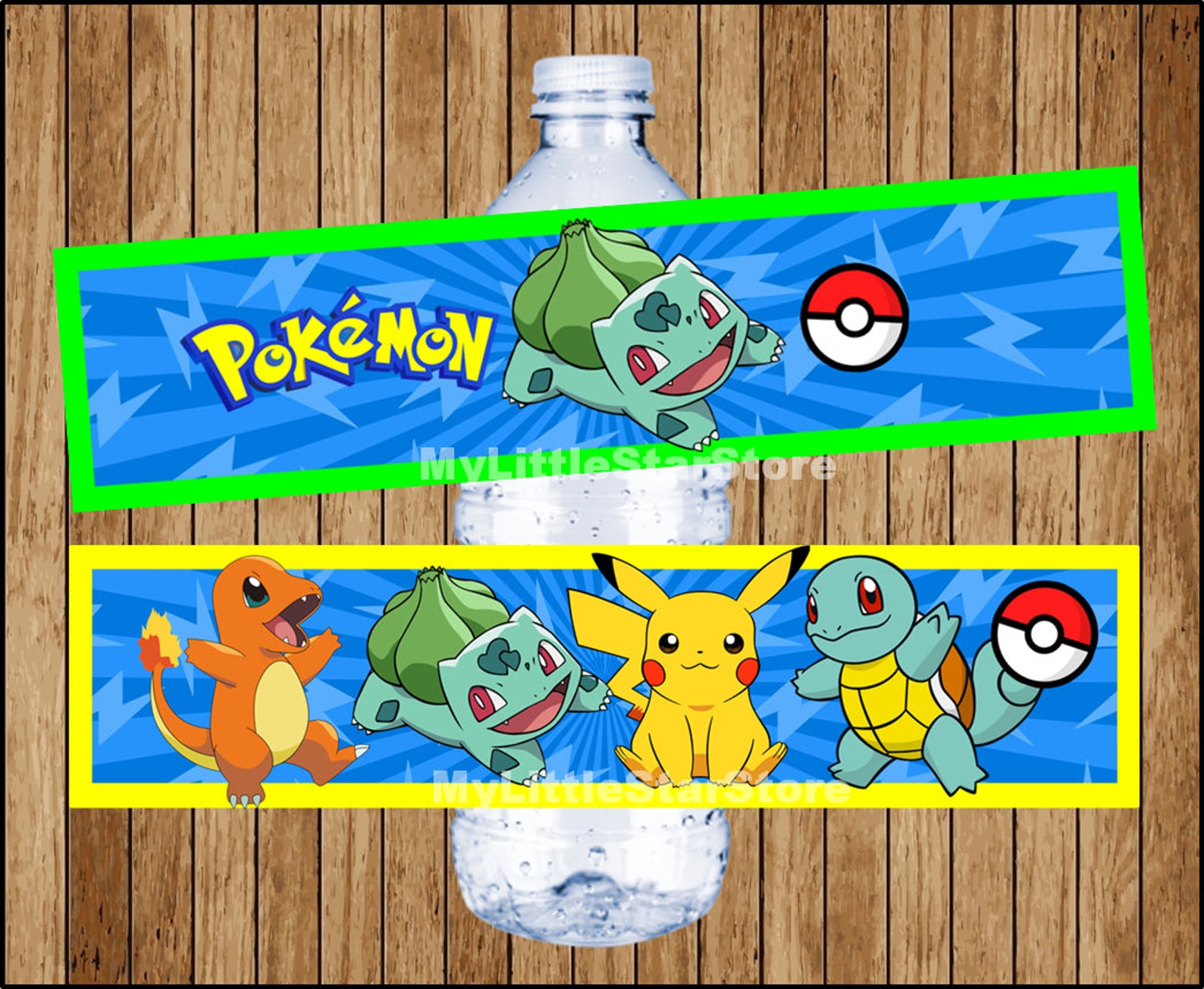 Pokemon bottle labels Printable Pokemon water bottle labels | Etsy