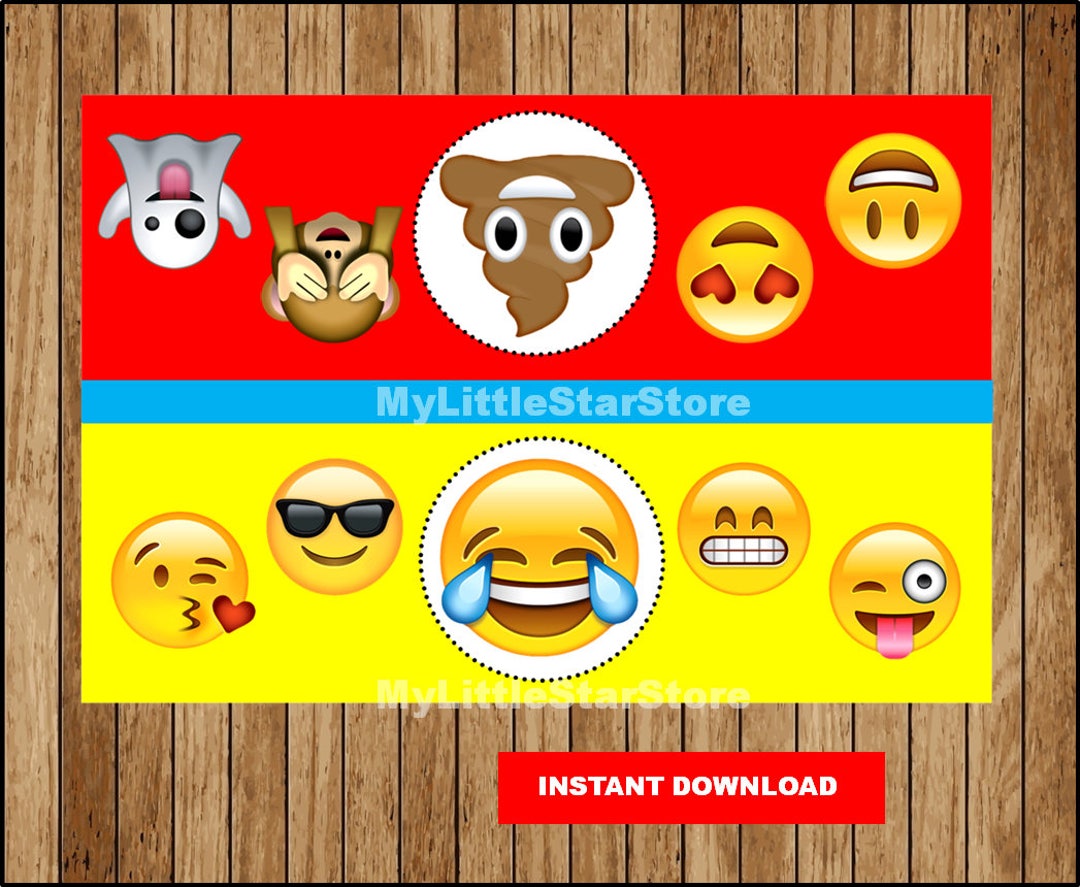 Emoji Bag Toppers, Printable Emoji Toppers, Emoji Bags Toppers Instant