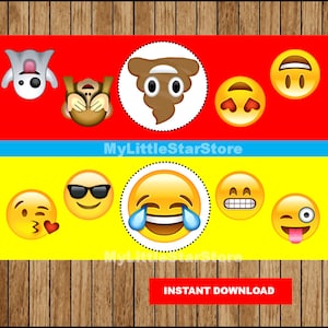 Emoji Bag toppers, Printable Emoji Toppers, Emoji Bags toppers Instant download