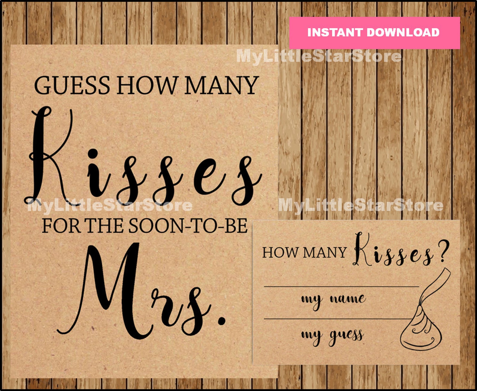 Guess How Many Kisses Printable Guess How Many Kisses for the | Etsy