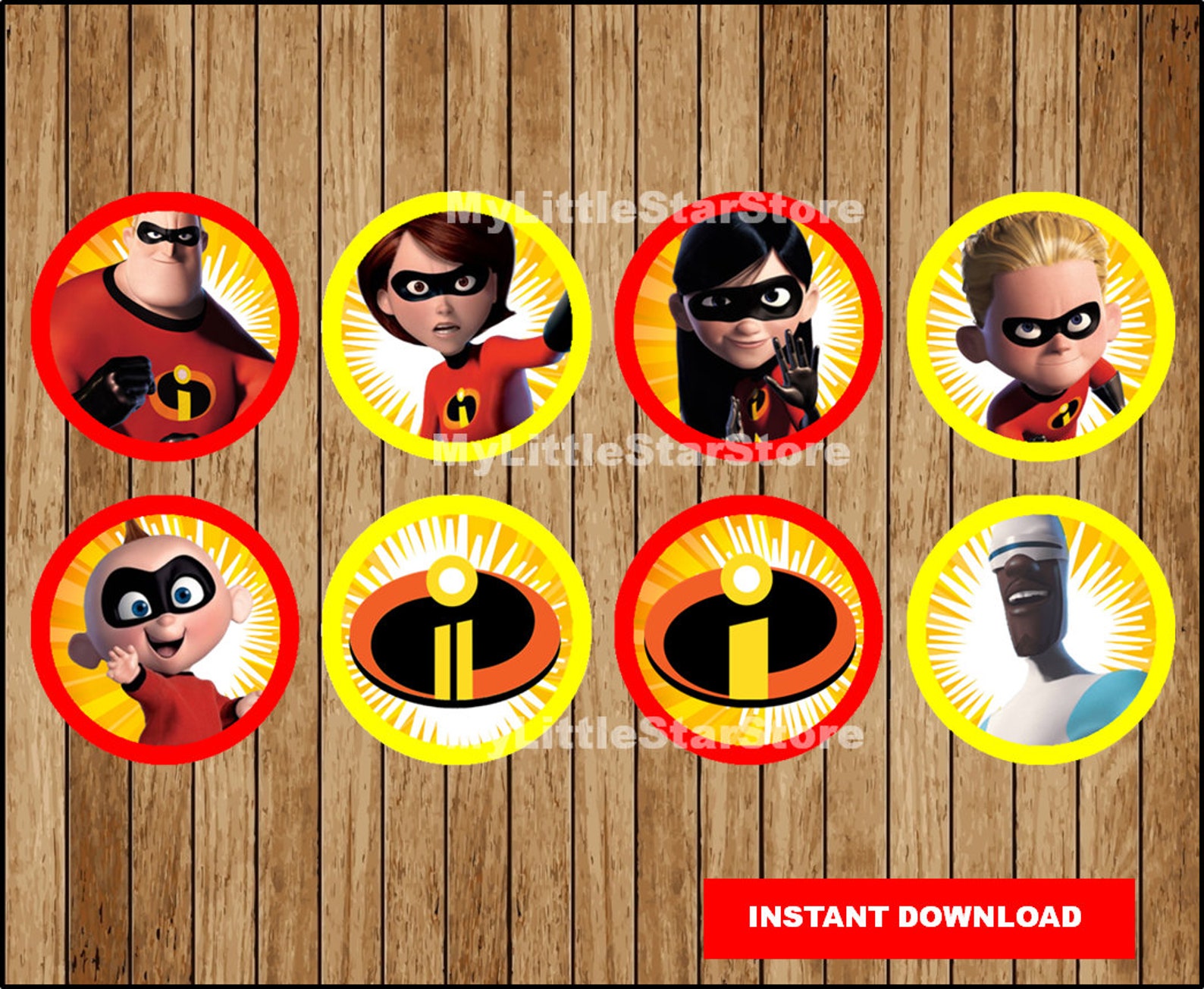 Incredibles Cupcakes Toppers Printable the Incredibles Etsy