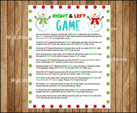 The Left Right Christmas Game {With Story + Print}