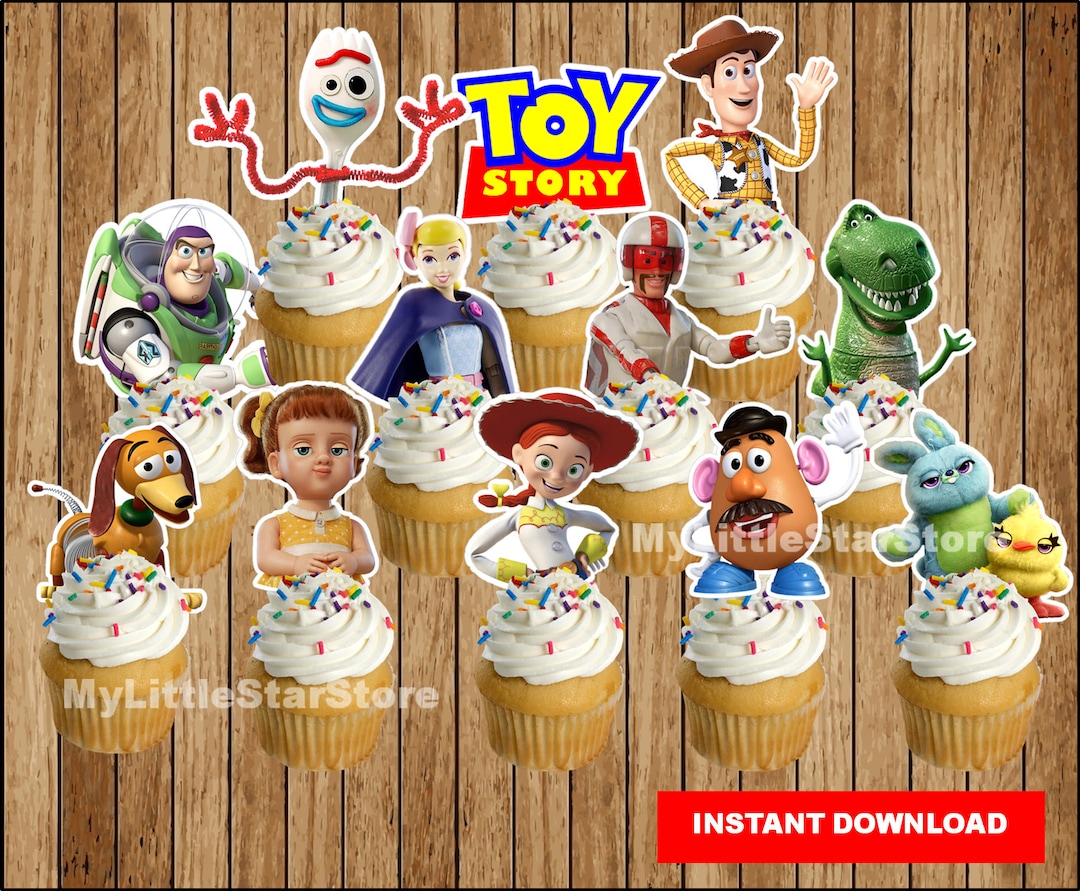 Printable Toy Story 4 Cupcakes Toppers, Toy Story Toppers, Toy Story 4
