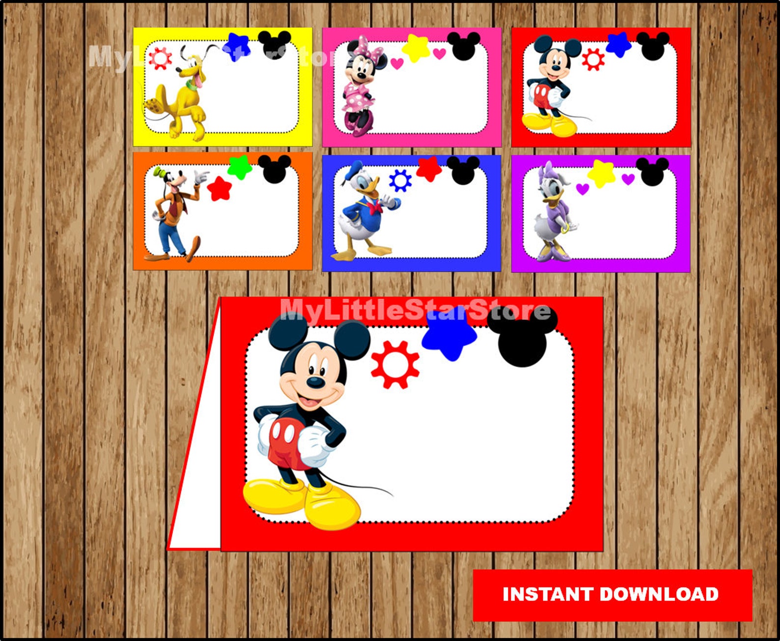 Mickey Mouse Food Labels Printable Mickey Mouse Food Tent - Etsy Canada