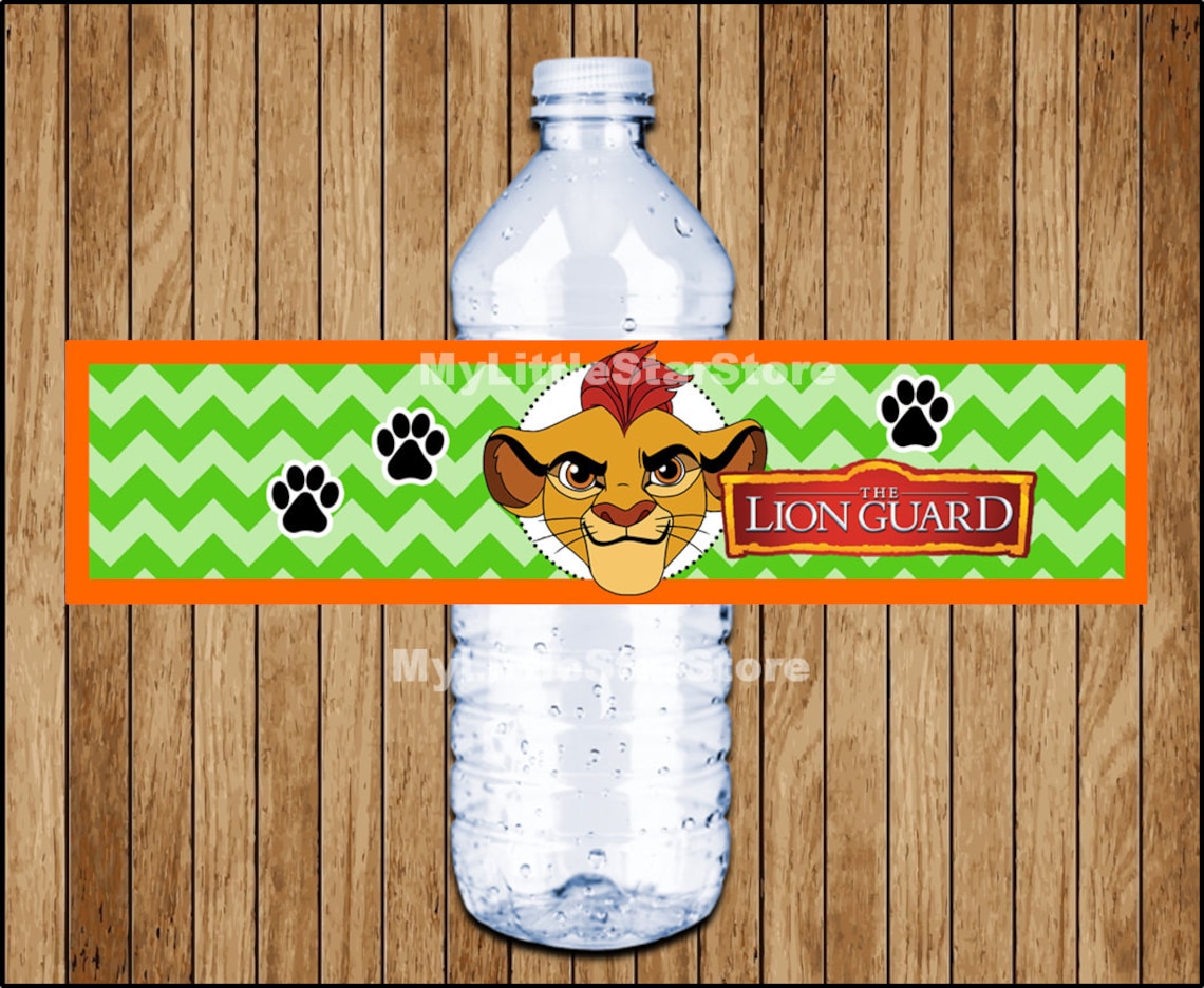 Lion Guard Bottle Labels Printable Lion Guard Water Bottle - Etsy