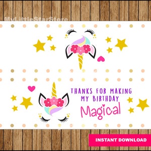 Unicorn Bag Toppers, Printable Unicorn Toppers, Unicorn Bags Toppers ...