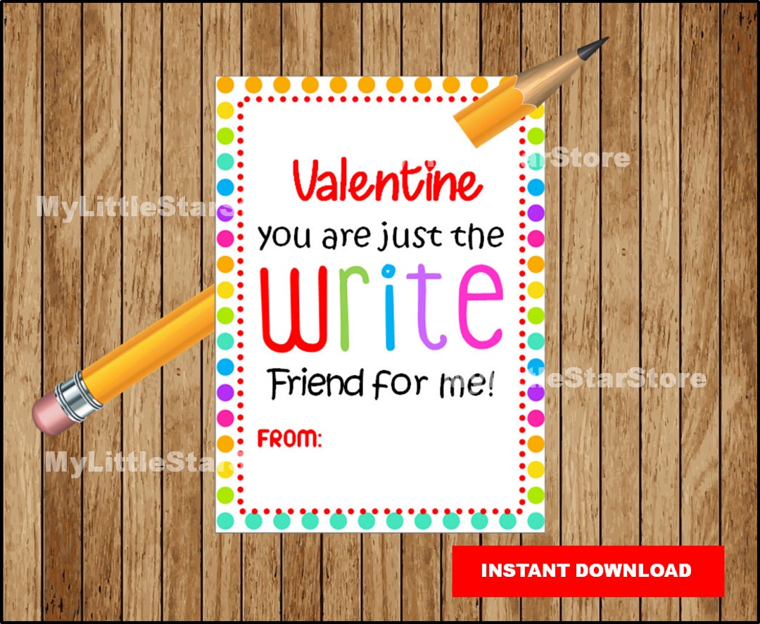 Pencil Holder Valentine's Day Cards, Printable Valentine Pencil Holder, Non Candy Exchange ...