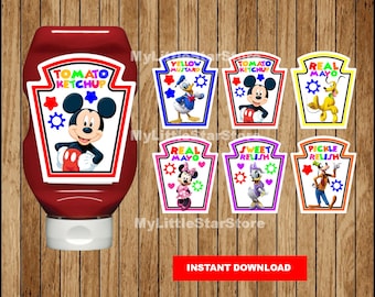 Free Printable Mickey Mouse Condiment Labels