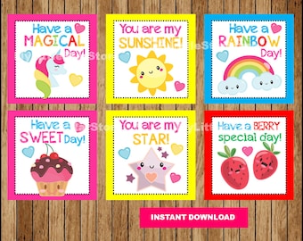Printable Love Lunch Box Notes , School lunch box notes , Sweet Lunch Notes Printable Instant download