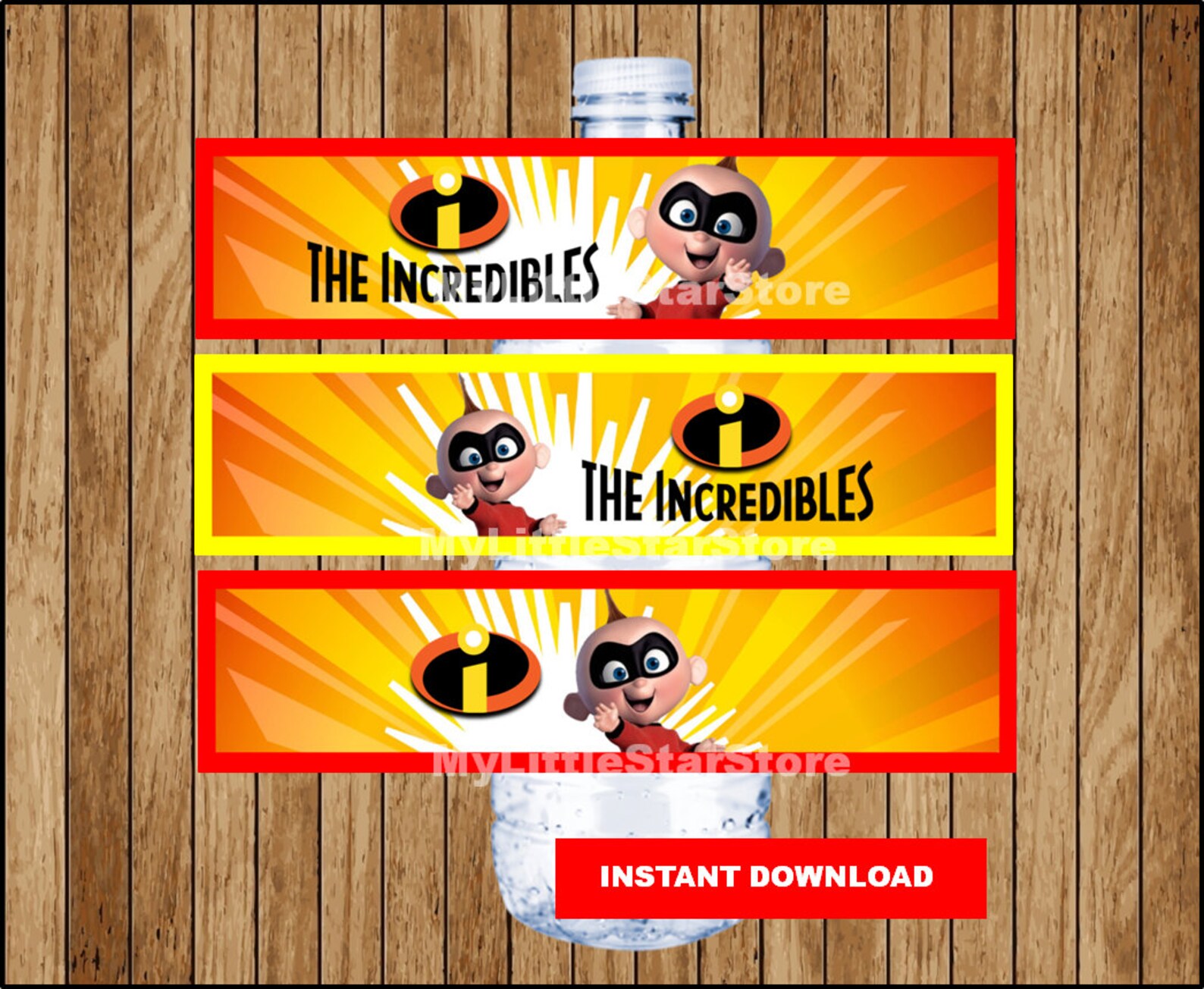 Incredibles Jackjack Bottle Labels Printable the Incredibles Etsy
