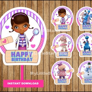 Doc McStuffins centerpieces, Doc McStuffins Printable centerpieces, Doc McStuffins party centerpieces  Instant download
