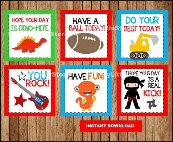 Lunch Box Notes for Kids, Lunch Notes , Funny Lunch Box Notes Instant download