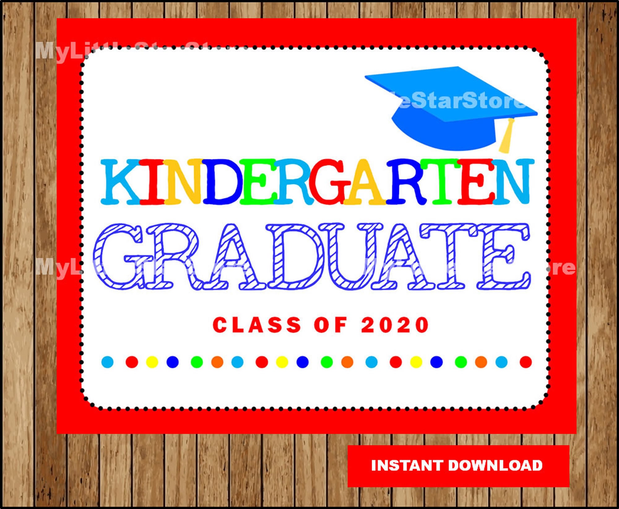 Kindergarten Graduation Sign Printable Chalkboard School | Etsy