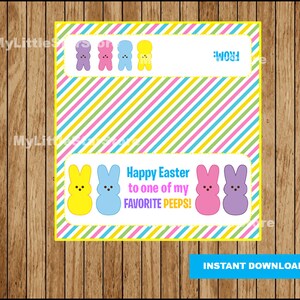 Easter Treat treat bags toppers, Happy Easter to One of My Favorite Peeps , Easter bags toppers Instant download