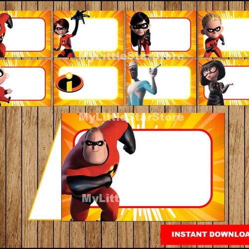 Incredibles Water Bottle Labels Instant Download the - Etsy