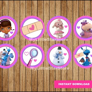 Doc McStuffins Cupcakes Toppers, Printable Doc McStuffins Toppers, Doc McStuffins party Toppers Instant download