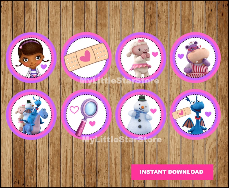 Doc McStuffins Cupcakes Toppers Printable Doc McStuffins | Etsy