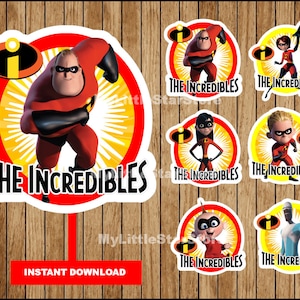 Centros de mesa Los Increíbles, Centros de mesa imprimibles Los Increíbles, Centros de mesa de fiesta Los Increíbles Descarga instantánea