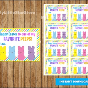 Easter Treat Tag, Happy Easter to One of My Favorite Peeps , Easter tags Instant download