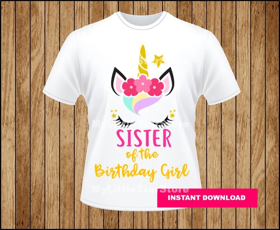 Sister Of The Birthday Girl Shirt Unicorn Sister T-Shirt Sister Of The Birthday Girl Shirt Unicorn Sister T-Shirt