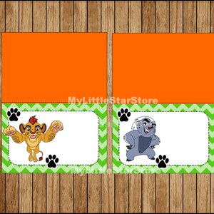 Lion Guard Food Labels, Printable Lion Guard Food Tent Cards, Lion ...