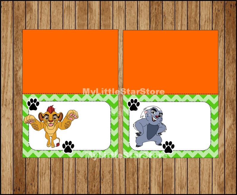 Lion Guard Food Labels Printable Lion Guard Food Tent Cards - Etsy